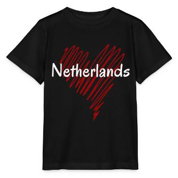 J’aime Holland, cœur Holland - T-shirt bio MINI CREATOR Stanley/Stella Enfant - noir - Devant - Mikhail (115cm)