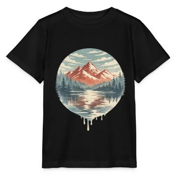 Circular Lake Mountains - Stanley/Stella MINI CREATOR Kids’ T-Shirt - black - Front - Mikhail (115cm)
