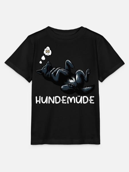 Hundemüde Schwarzer Schäferhund Schäferhundhalter - Stanley/Stella Kinder T-Shirt MINI CREATOR - Schwarz