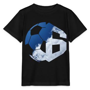 NR. 6 FUßBALLER NUMMER 6 FUßBALL 6. GEBURTSTAG - Stanley/Stella Kinder T-Shirt MINI CREATOR  - Schwarz - Vorne - Mikhail (115cm)