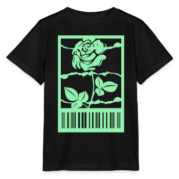 Gothic Rose Barbed Wire Barcode Urban Style - Stanley/Stella MINI CREATOR Kids’ T-Shirt - black - Front - Mikhail (115cm)