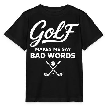 Golf et Gros Mots : L'Humour du Golfeur - T-shirt bio MINI CREATOR Stanley/Stella Enfant - noir - Devant - Mikhail (115cm)