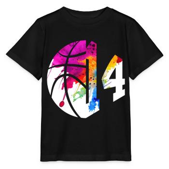 NR. 14 NUMMER 14 BASKETBALL 14. GEBURTSTAG - Stanley/Stella Kinder T-Shirt MINI CREATOR  - Schwarz - Vorne - Mikhail (115cm)