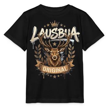 Chemise traditionnelle pour enfants Chemise traditionnelle pour hommes Lausbua - T-shirt bio MINI CREATOR Stanley/Stella Enfant - noir - Devant - Mikhail (115cm)