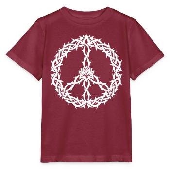 Peacezeichen Dornen Tribal Style - Stanley/Stella Kinder T-Shirt MINI CREATOR  - Burgunderrot - Vorne - Kain (125cm)