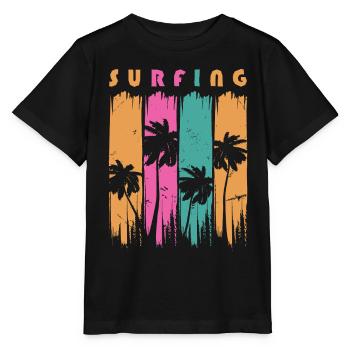 Surf Surfen Surfer - Stanley/Stella Kinder T-Shirt MINI CREATOR  - Schwarz - Vorne - Mikhail (115cm)