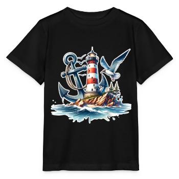 Phare présentateur - T-shirt bio MINI CREATOR Stanley/Stella Enfant - noir - Devant - Mikhail (115cm)