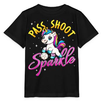 Passe Tir Sparkle Unicorn Football Enfants Filles - T-shirt bio MINI CREATOR Stanley/Stella Enfant - noir - Devant - Mikhail (115cm)