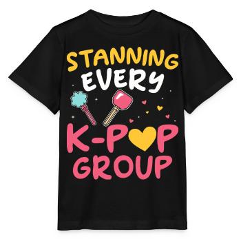 Stanning Every K-pop Group - Stanley/Stella MINI CREATOR Kids’ T-Shirt - black - Front - Mikhail (115cm)