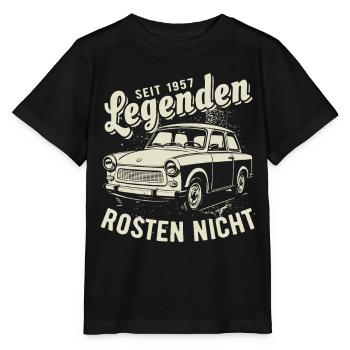 Trabi | Legenden Rosten Nicht | Oldtimer - Stanley/Stella Kinder T-Shirt MINI CREATOR  - Schwarz - Vorne - Mikhail (115cm)