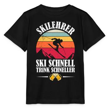 Skiing SKI INSTRUCTOR SKI FAST DRINK FASTER - Stanley/Stella MINI CREATOR Kids’ T-Shirt - black - Front - Mikhail (115cm)
