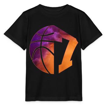 NUMMER 7 BASKETBALL 7. GEBURTSTAG - Stanley/Stella Kinder T-Shirt MINI CREATOR  - Schwarz - Vorne - Mikhail (115cm)