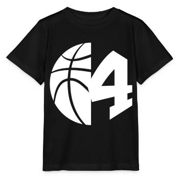 NR. 4 BASKETBALL NUMMER 4 BASKETBALL 4. GEBURTSTAG - Stanley/Stella Kinder T-Shirt MINI CREATOR  - Schwarz - Vorne - Mikhail (115cm)