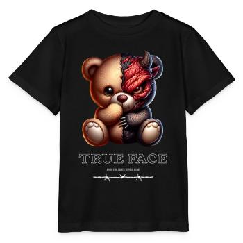 Doppelgesicht Bär: süß trifft Dämonisch - Stanley/Stella Kinder T-Shirt MINI CREATOR  - Schwarz - Vorne - Mikhail (115cm)