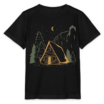 Moonlit Rustic Cabin Night - Stanley/Stella MINI CREATOR Kids’ T-Shirt - black - Front - Mikhail (115cm)