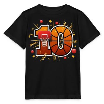 10. Geburtstag Basketball Junge - Stanley/Stella Kinder T-Shirt MINI CREATOR  - Schwarz - Vorne - Mikhail (115cm)