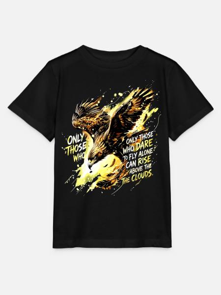 Fly Alone Eagle Quote Art - Stanley/Stella Kinder T-Shirt MINI CREATOR - Schwarz