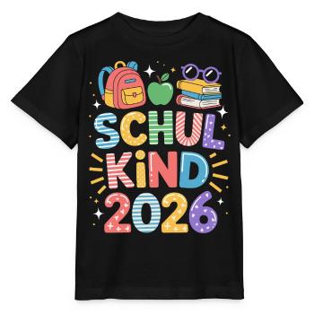 Schulkind Einschulung Erstklässler 1. Klasse 2026 - Stanley/Stella Kinder T-Shirt MINI CREATOR  - Schwarz - Vorne - Mikhail (115cm)