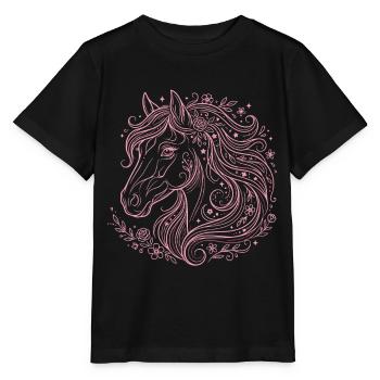 Horse Head Horse Riding - Stanley/Stella MINI CREATOR Kids’ T-Shirt - black - Front - Mikhail (115cm)