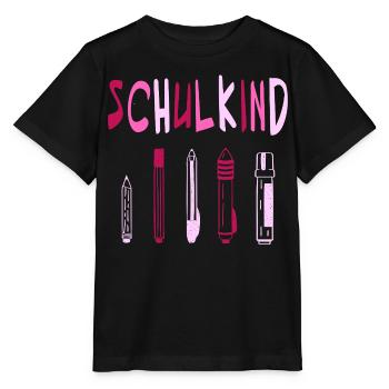 Schulkind Einschulung Stifte rosa pink - Stanley/Stella Kinder T-Shirt MINI CREATOR  - Schwarz - Vorne - Mikhail (115cm)