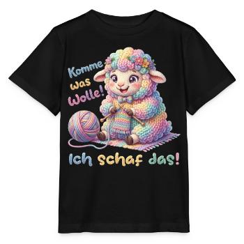 Komme was wolle ich schaf das  - Stanley/Stella Kinder T-Shirt MINI CREATOR  - Schwarz - Vorne - Mikhail (115cm)