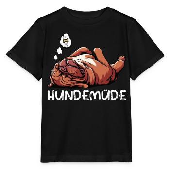 Hundemüde Bordeaux Dogge Bordeauxs Bordeaux Doggen - Stanley/Stella Kinder T-Shirt MINI CREATOR  - Schwarz - Vorne - Mikhail (115cm)