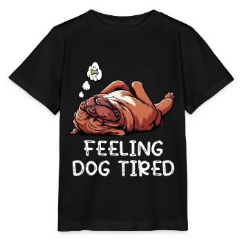 Se sentir fatigué par le chien Mastiff Bordeaux Bordeaux - T-shirt bio MINI CREATOR Stanley/Stella Enfant - noir - Devant - Mikhail (115cm)