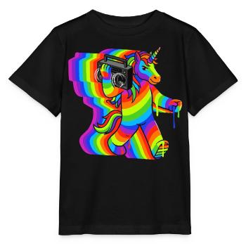 Sound licorne ghetto blaster - T-shirt bio MINI CREATOR Stanley/Stella Enfant - noir - Devant - Mikhail (115cm)