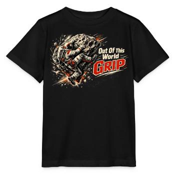 Out Of This World Grip – Astronaut bouldering - Stanley/Stella MINI CREATOR Kids’ T-Shirt - black - Front - Mikhail (115cm)