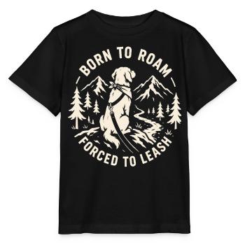 Né pour errer forcé de laisser un chien en laisse - T-shirt bio MINI CREATOR Stanley/Stella Enfant - noir - Devant - Mikhail (115cm)