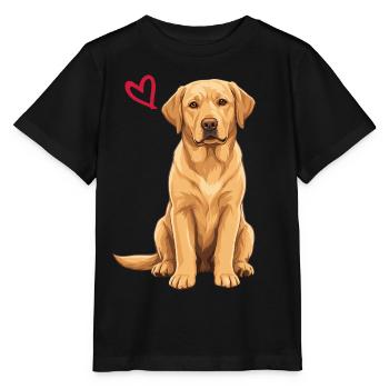 Labrador jaune, Labrador jaune - T-shirt bio MINI CREATOR Stanley/Stella Enfant - noir - Devant - Mikhail (115cm)