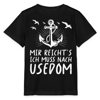 Insel Usedom MIR REICHT'S ICH MUSS NACH USEDOM - Stanley/Stella Kinder T-Shirt MINI CREATOR  - Schwarz - Vorne - Mikhail (115cm)