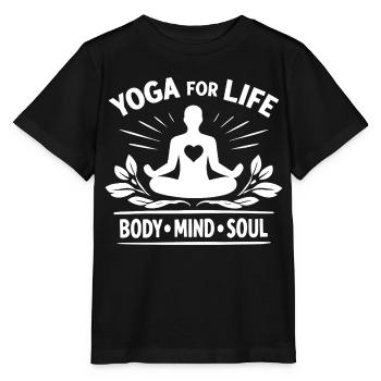 Yoga for Life Body Mind Soul Meditation - Stanley/Stella Kinder T-Shirt MINI CREATOR  - Schwarz - Vorne - Mikhail (115cm)