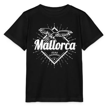 Île de Majorque, îles Baléares avec souvenir rétro de perroquet - T-shirt bio MINI CREATOR Stanley/Stella Enfant - noir - Devant - Mikhail (115cm)
