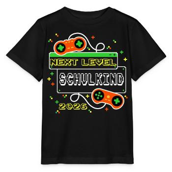 Niveau suivant : Inscription à l’école de jeux vidéo 2026 des élèves - T-shirt bio MINI CREATOR Stanley/Stella Enfant - noir - Devant - Mikhail (115cm)