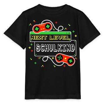 Next Level Schulkind - Gaming Zocken Einschulung - Stanley/Stella Kinder T-Shirt MINI CREATOR  - Schwarz - Vorne - Mikhail (115cm)