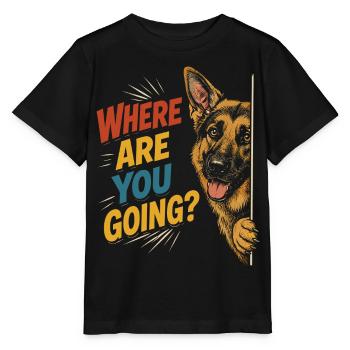 Curious dog, funny look - Stanley/Stella MINI CREATOR Kids’ T-Shirt - black - Front - Mikhail (115cm)