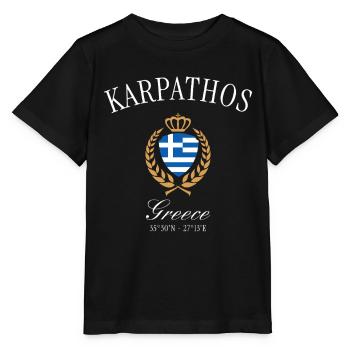 Armoiries de la Couronne de Karpathos Grèce Souvenir de voyage - T-shirt bio MINI CREATOR Stanley/Stella Enfant - noir - Devant - Mikhail (115cm)