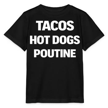 Tacos Hot Dog Poutine - T-shirt bio MINI CREATOR Stanley/Stella Enfant - noir - Devant - Mikhail (115cm)