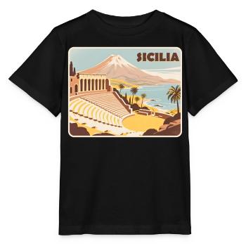 Sizilien - Stanley/Stella Kinder T-Shirt MINI CREATOR  - Schwarz - Vorne - Mikhail (115cm)