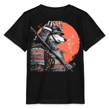 Loup en armure samouraï - T-shirt bio MINI CREATOR Stanley/Stella Enfant - noir - Devant - Mikhail (115cm)