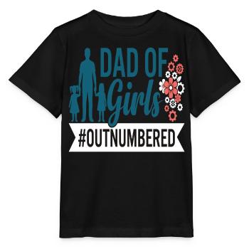 Dad of Girls Outnumbered Daddy Girl - Stanley/Stella MINI CREATOR Kids’ T-Shirt - black - Front - Mikhail (115cm)