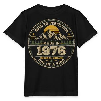 1976 Fête Anniversaire 1976 - Né en 1976 - T-shirt bio MINI CREATOR Stanley/Stella Enfant - noir - Devant - Mikhail (115cm)