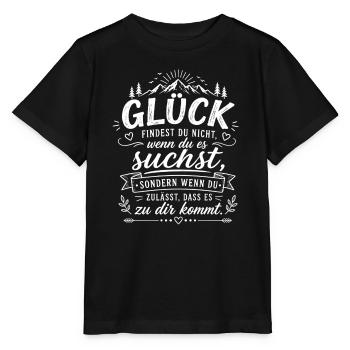 Glück kommt, wenn du es zulässt - Stanley/Stella Kinder T-Shirt MINI CREATOR  - Schwarz - Vorne - Mikhail (115cm)