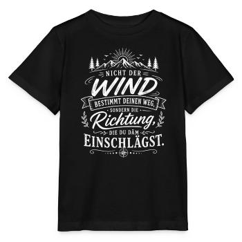 Richtung statt Wind – Deine Wegführung - Stanley/Stella Kinder T-Shirt MINI CREATOR  - Schwarz - Vorne - Mikhail (115cm)