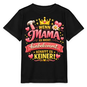 Maman fait tout, cadeau, fête des mères et enfants - T-shirt bio MINI CREATOR Stanley/Stella Enfant - noir - Devant - Mikhail (115cm)