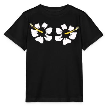 Hawaiiblume Hibiskus Hibiskusblüte Urlaub Geschenk - Stanley/Stella Kinder T-Shirt MINI CREATOR  - Schwarz - Vorne - Mikhail (115cm)