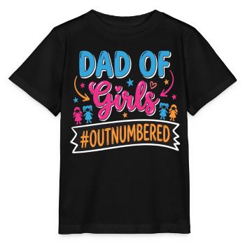 Dad of Girls Outnumbered Daddy Girl - Stanley/Stella MINI CREATOR Kids’ T-Shirt - black - Front - Mikhail (115cm)