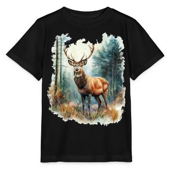 Deer Roe Deer - Stanley/Stella MINI CREATOR Kids’ T-Shirt - black - Front - Mikhail (115cm)