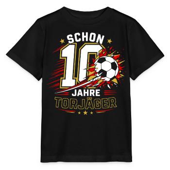 10 Jahre Torjäger Fußball Geburtstag Geschenk - Stanley/Stella Kinder T-Shirt MINI CREATOR  - Schwarz - Vorne - Mikhail (115cm)